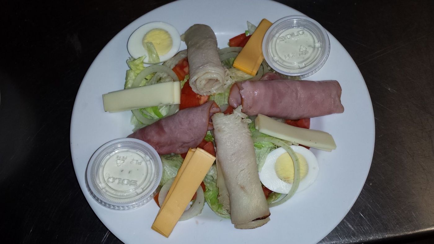 Chef salad with ham, turkey and egg
