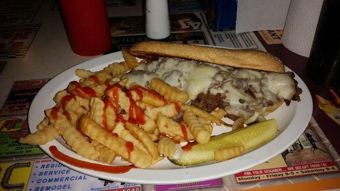 Philly cheese steak with fries